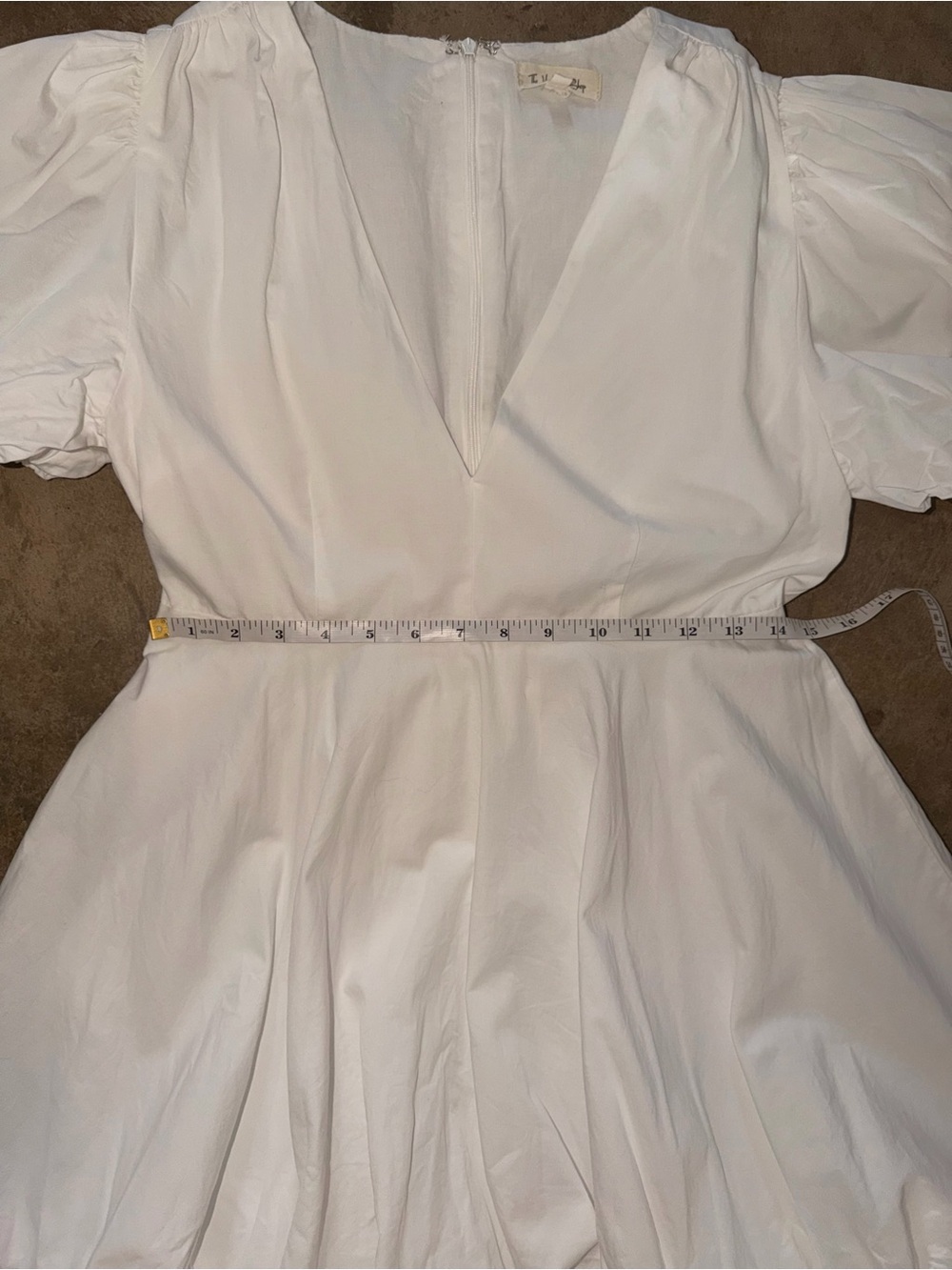 White Puff Sleeve Bubble Hem Mini Dress Cotton Rush Sorority Preference M View 6